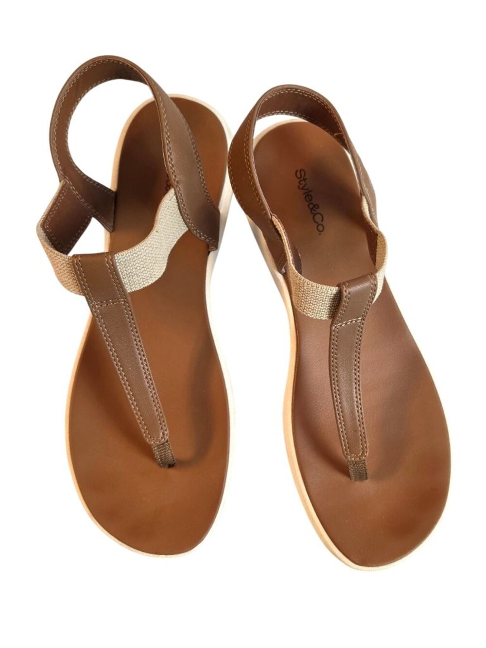 Style & Co Harperr Sandals Women Size 10 Elastic Ankle Strap Round Toe Slingback